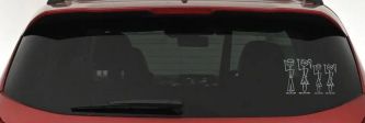 Cool Waving 2 Kids Stick Family Car or Truck Window Decal Sticker (Telegrey)