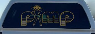 PIMP Car or Truck Window Decal Sticker (Gold)