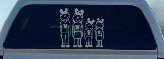 Mickey Mouse Disney 2 Kids Stick Family Car or Truck Window Decal Sticker (Telegrey)