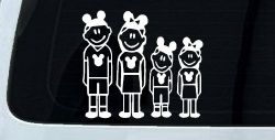 Mickey Mouse Disney 2 Kids Stick Family Car or Truck Window Decal Sticker