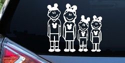 Mickey Mouse Disney 2 Kids Stick Family Car or Truck Window Decal Sticker