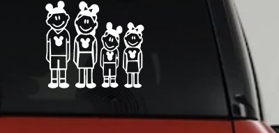 Mickey Mouse Disney 2 Kids Stick Family Car Truck Window Decal Sticker