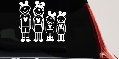 Mickey Mouse Disney 2 Kids Stick Family Car Truck Window Decal Sticker