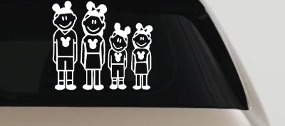 Mickey Mouse Disney 2 Kids Stick Family Car Truck Window Decal Sticker