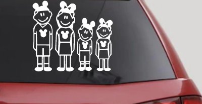 Mickey Mouse Disney 2 Kids Stick Family Car Truck Window Decal Sticker