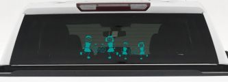 Basketball Stick Family 2 Kids Car or Truck Window Decal Sticker (Turquoise)