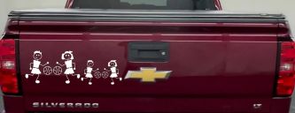 Basketball Stick Family 2 Kids Car Truck Window Vinyl Decal Sticker (White)