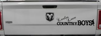 Ladies Love Country Boys Car or Truck Window Decal Sticker (Black)