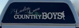 Ladies Love Country Boys Decal for Cars Trucks Windows (Telegrey)