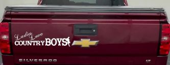 Ladies Love Country Boys Car or Truck Window Decal Sticker (White)
