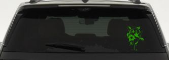 Swirl Vine Flower Hummingbird Car or Truck Window Decal Sticker (Lime)