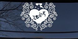 Swirl Heart Love Car or Truck Window Decal Sticker