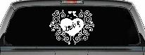 Swirl Heart Love Car or Truck Window Decal Sticker