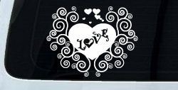 Swirl Heart Love Car or Truck Window Decal Sticker