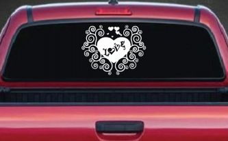 Swirl Heart Love Car or Truck Window Decal Sticker