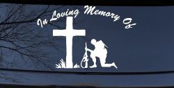 In loving Memory Soldier At Cross Military Car or Truck Window Decal Sticker
