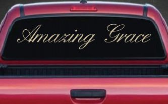 Amazing Grace Christian Car or Truck Window Decal Sticker (Desert Sand)