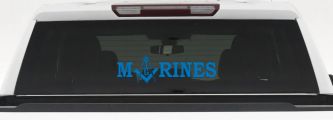 Marines with Freemason Masonic Square and Compass Military Car or Truck Window Decal Sticker (Sky Blue)