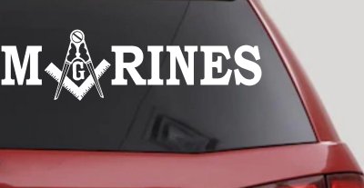 Marines Freemason Decal Sticker Masonic Square Compass Military