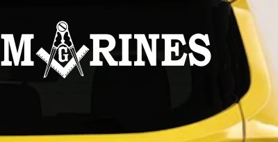 Marines Freemason Decal Sticker Masonic Square Compass Military