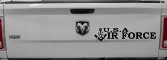 Air Force Freemason Masonic Compass and Square Military Car or Truck Window Decal Sticker (Black)