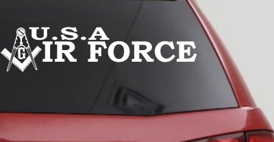 Air Force Freemason Sticker Military Car Window Decal Compass Square