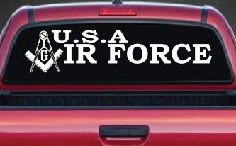 Air Force Freemason Masonic Compass and Square Military Car or Truck Window Decal Sticker