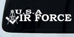 Air Force Freemason Masonic Compass and Square Military Car or Truck Window Decal Sticker