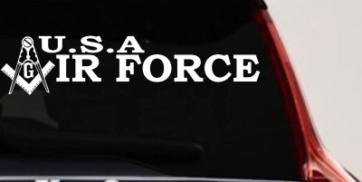 Air Force Freemason Sticker Military Car Window Decal Compass Square