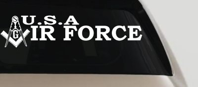 Air Force Freemason Sticker Military Car Window Decal Compass Square