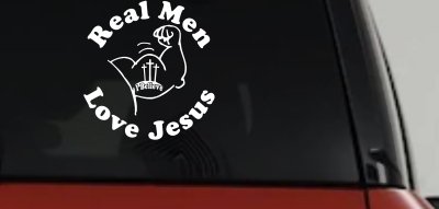 Real Men Love Jesus Christian Decal - Car Truck Window Vinyl Sticker