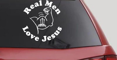 Real Men Love Jesus Christian Decal - Car Truck Window Vinyl Sticker