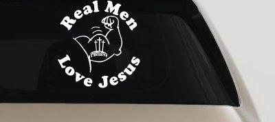 Real Men Love Jesus Christian Decal - Car Truck Window Vinyl Sticker