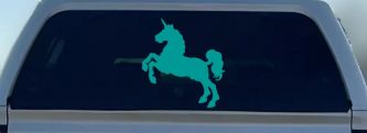 Unicorn Prancing Car or Truck Window Decal Sticker (Turquoise)
