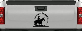 Unicorn Cowboy Funny Car or Truck Window Decal Sticker (Black)