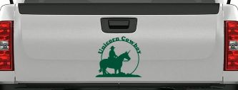 Unicorn Cowboy Funny Car or Truck Window Decal Sticker (Dark Green)