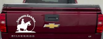 Unicorn Cowboy Decal Funny Car Truck Window Sticker Vinyl (White)