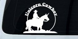 Unicorn Cowboy Funny Car or Truck Window Decal Sticker