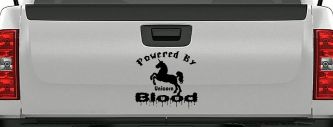 Powered By Unicorn Blood Funny Car or Truck Window Decal Sticker (Black)