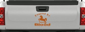 Powered By Unicorn Blood Funny Car or Truck Window Decal Sticker (Nut Brown)