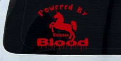 Unicorn Blood Decal Funny Car Truck Sticker Magical Humor (Red)