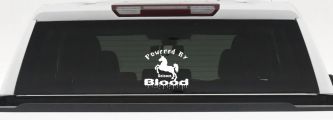 Powered By Unicorn Blood Funny Car or Truck Window Decal Sticker (White)