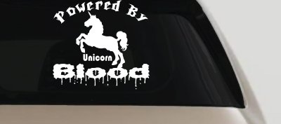 Unicorn Blood Decal Funny Car Truck Sticker Magical Humor
