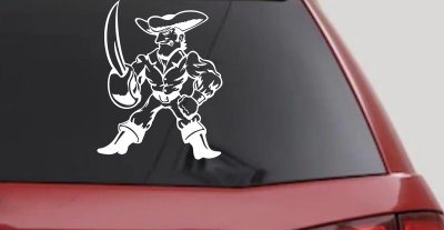 Pirate With Sword Decal for Car Truck Window Vinyl Sticker