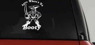 Pirate Wheres Da Booty Funny Car Truck Window Vinyl Decal Sticker