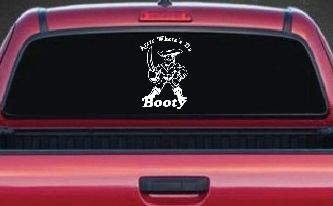 Pirate Wheres Da Booty Funny Car or Truck Window Decal Sticker