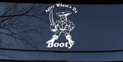 Pirate Wheres Da Booty Funny Car or Truck Window Decal Sticker