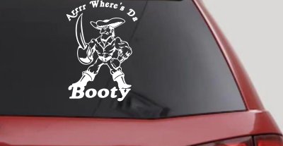 Pirate Wheres Da Booty Funny Car Truck Window Vinyl Decal Sticker