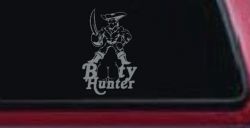 Pirate Booty Hunter Funny Car or Truck Window Decal Sticker (Telegrey)