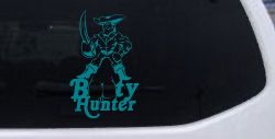 Pirate Booty Hunter Funny Car or Truck Window Decal Sticker (Turquoise Blue)